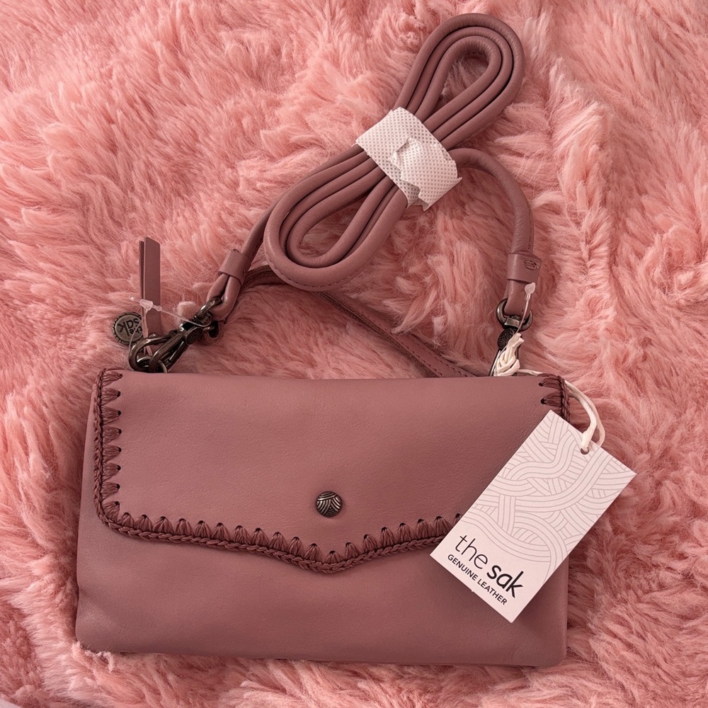 The Sak Mauve Leather Crossbody Bag